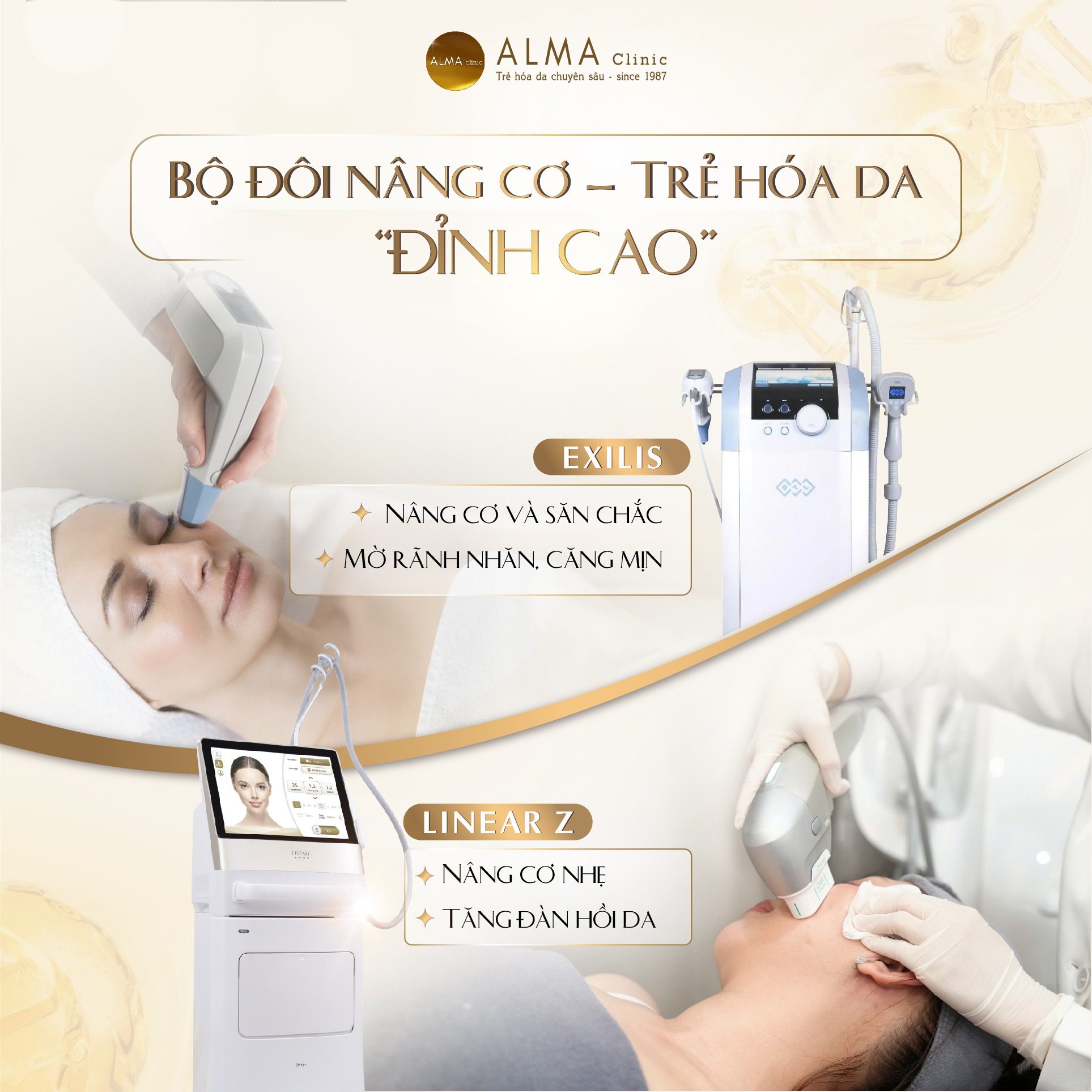 combo bo doi nang co tre hoa dinh cao elixis va hifu linear z Combo nâng cơ trẻ hóa Exilis Ultra 360 và HIFU Linear Z