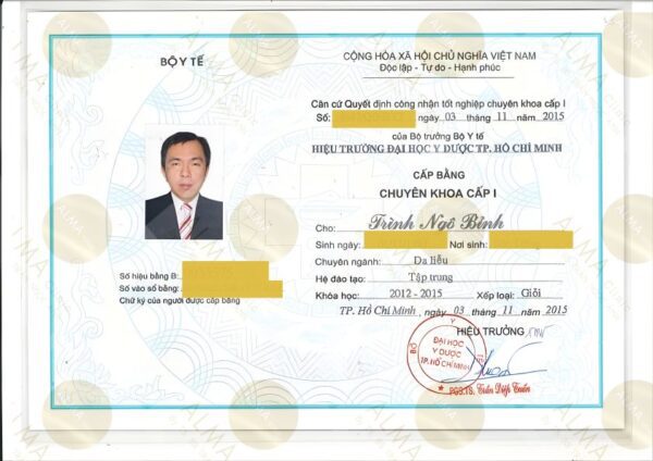 Ths Bs. Trình Ngô Bỉnh: Bằng bác sĩ chuyên khoa I